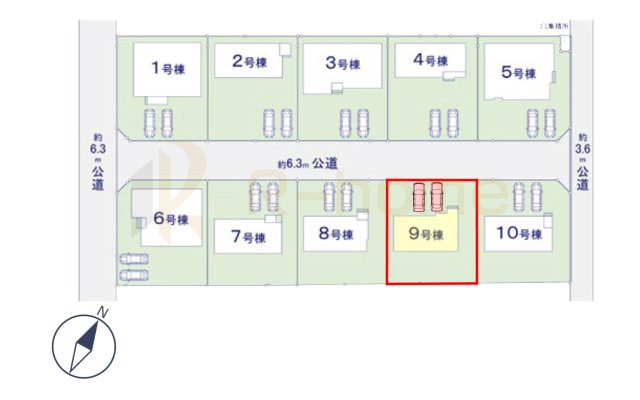 水戸市住吉町4期　新築戸建て　9号棟の区画図|大きなお買い物だからこそ、メリット・デメリットを伝えさせて頂きます。
R-homeにお任せください♪