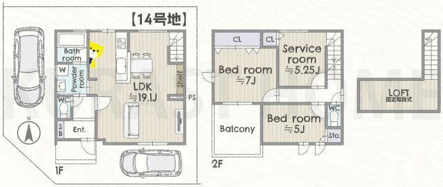 京都市西京区山田南山田町　建築条件付き土地の参考プラン