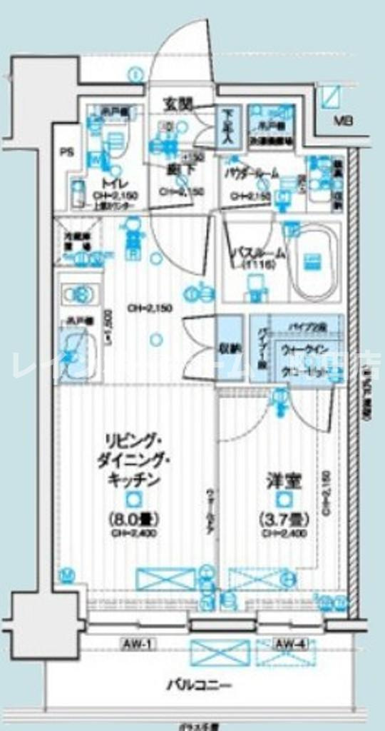 デュオステージ海老名2※初期費用分割後払いサービス利用可能物件の間取り