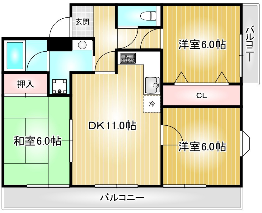 ブラザービル八幡|名古屋市の賃貸ならMy賃貸の間取り|ブラザービル八幡