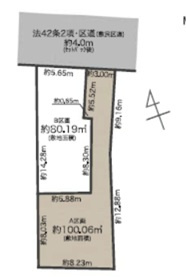 目黒区上目黒　建築条件付売地A区画の土地図
