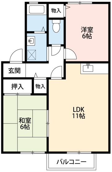 【間取り】 | クレール杉山Ａ棟