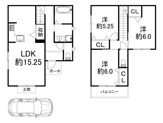 垂水区五色山5丁目　中古戸建の間取り