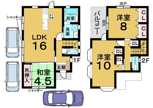 中古戸建　篠町馬堀北垣内の間取り