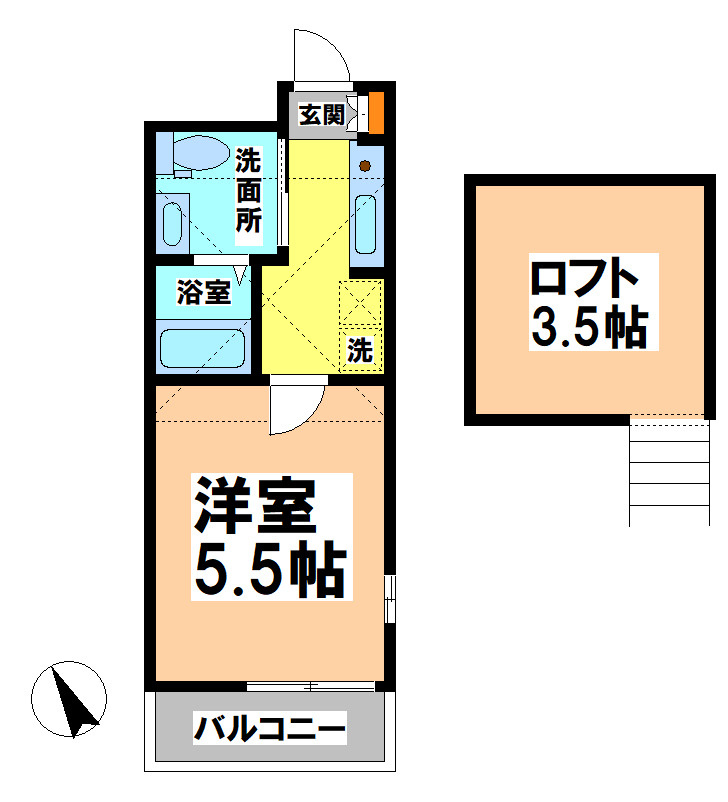 小金井市貫井南町４丁目のアパートの間取り