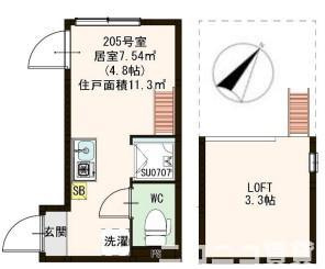 江戸川区南小岩５丁目のアパートの間取り