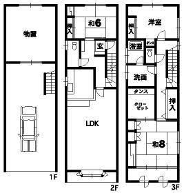佐古八番町戸建の間取り