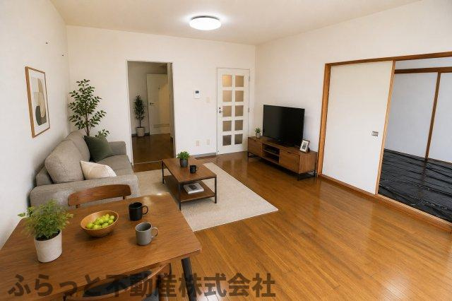 竜ヶ崎ハイツBの居間・リビング|家具・家電はAIによるイメージとなります