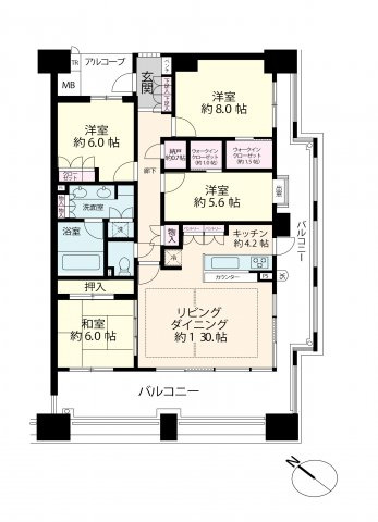 ☆7階角部屋☆木々に囲まれた101.12㎡4LDK