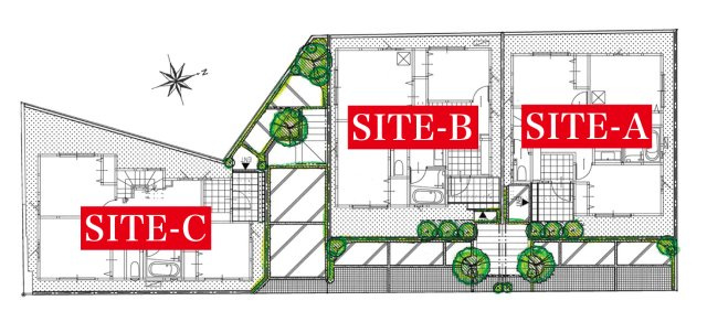 全4棟／シンプルモダンなデザイナーズハウス／港北区下田町3丁目の区画図