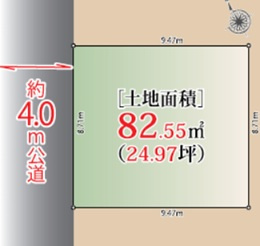 文京区本駒込　建築条件なし売地の土地図