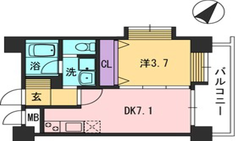コンダクト福岡東の間取り|使いやすい間取りです。