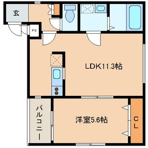 パラディーゾ空港前の間取り|使いやすい間取りです。