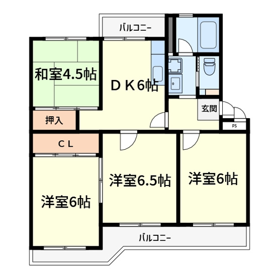 【間取り】 | 塚原台ハイツ3号棟