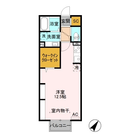 Ｄ-ｒｏｏｍ Ｆｉｏｒｅ”Ｓ”の間取り