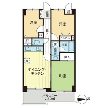 ライオンズマンション船橋三咲の間取り