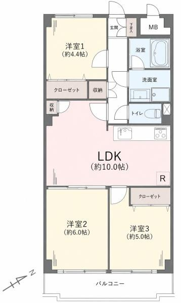 アルコープ金沢Ｂの間取り|使い勝手の良い3LDKの間取♪
お気軽にお問い合わせください。