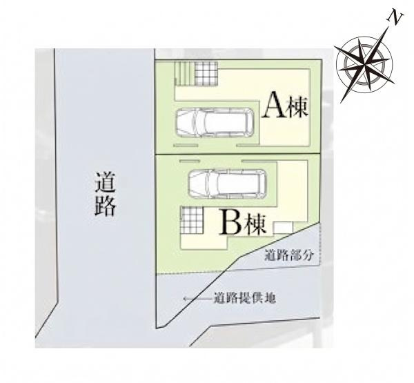 横浜市南区永田北２丁目の新築一戸建の区画図|限定2棟の販売です！
お気軽にお問合せ下さい！