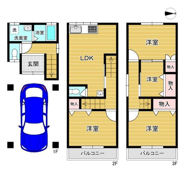 【間取り】 | 門真市舟田町　中古戸建