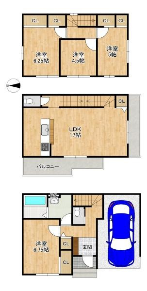 寝屋川市 春日町　３期 ２号棟　新築 一戸建て
