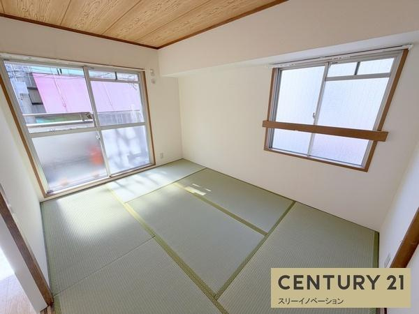 栄平尾マンションの和室|★二面採光★