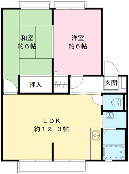 【間取り】 | ドミール白沢　A