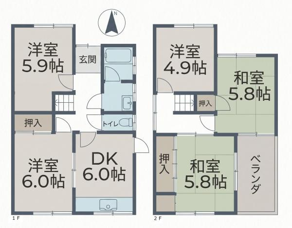 生駒郡斑鳩町東福寺１丁目　一戸建の間取り