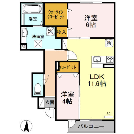 【間取り】 | カーサ高善 D棟