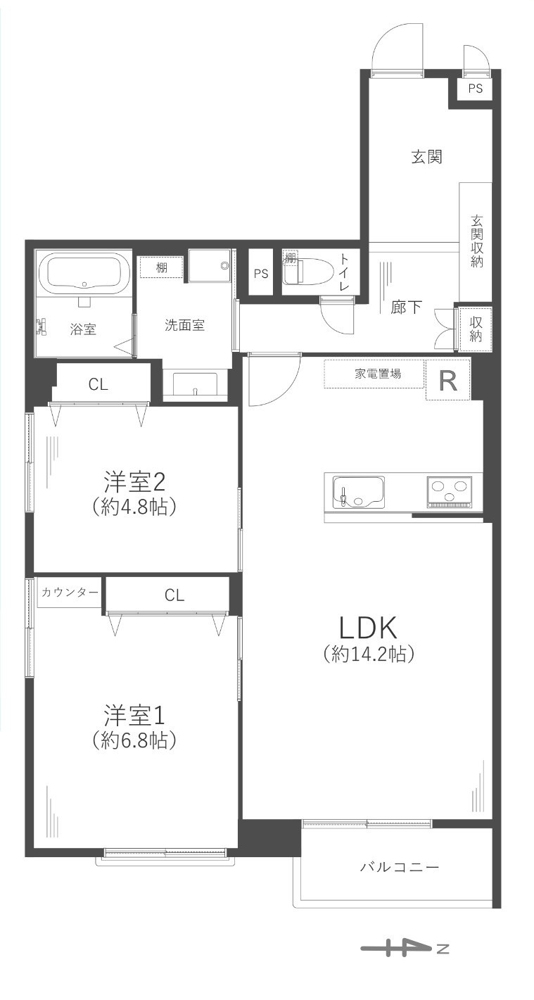 フジハイム谷町の間取り