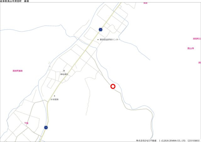 2026/5/15価格変更　土地　高山市清見町藤瀬　180万（2026/4/29新規）の地図