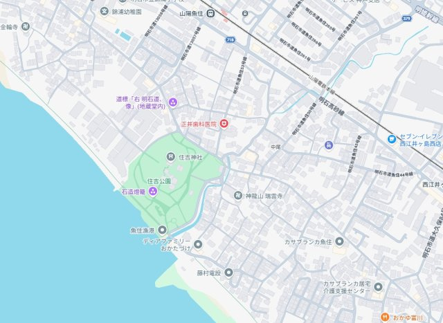 明石市魚住町中尾　新築一戸建ての地図