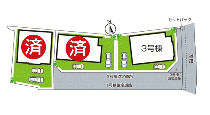 明石市魚住町中尾　新築一戸建ての区画図|全３区画