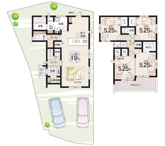 明石市魚住町中尾　第2期　新築一戸建ての間取り|1号棟