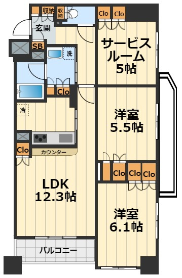 【間取り】 | パークキューブ京王八王子2(パークキューブケイオウハチオウジツー)