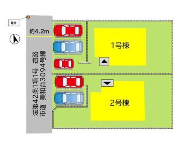 福岡市東区美和台5丁目第10-2棟（2号棟）の区画図|配置図（2号棟）