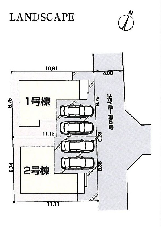 福生市熊川全２棟　新築戸建の区画図