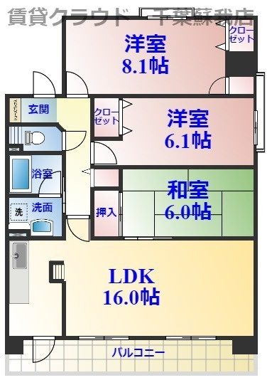 シャトーイノハナの間取り|ひと味違う？不動産屋のイメージを変えたい！『いい部屋ネット千葉蘇我店』へ是非お越しください♪