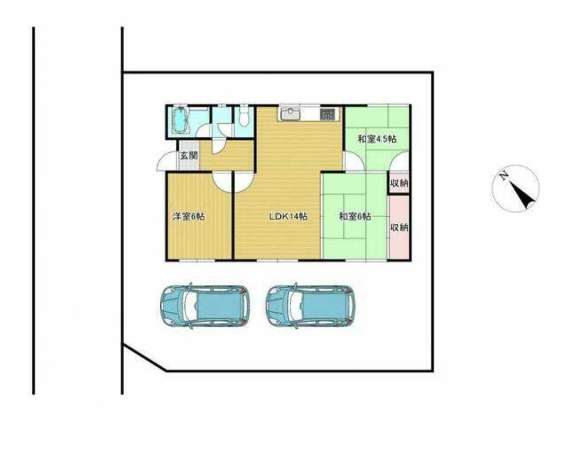 緑町平屋　売り住宅の区画図