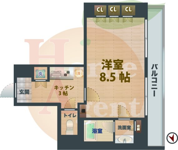 【間取り】 | ルーブル浜田山 | 1Kのお部屋です。