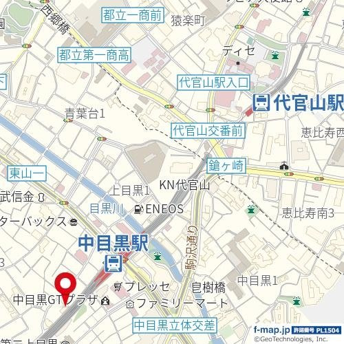 ヴィンテージ中目黒の地図
