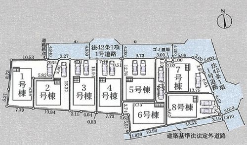 【区画図】 | 【仲介手数料０円】相模原市中央区田名第146　新築一戸建て　全8棟 | 相模原市中央区田名第146　新築一戸建て　全8棟