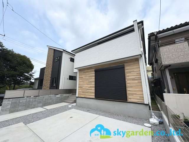 藤沢市片瀬４期　未入居戸建　全３棟３号棟の外観|おしゃれな外観です