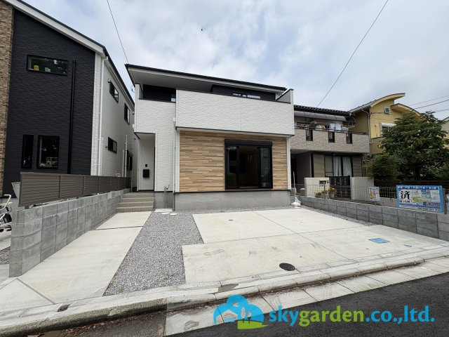 藤沢市片瀬４期　未入居戸建　全３棟３号棟の前面道路含む現地写真|前面道路含む現地写真です