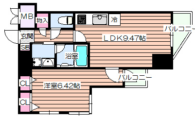 【間取り】 | ビエラコート天神橋