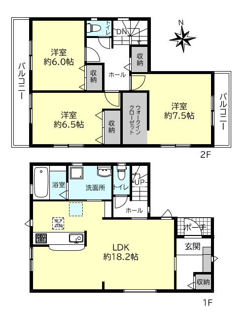 明石市魚住町金ケ崎新築戸建１号棟の間取り