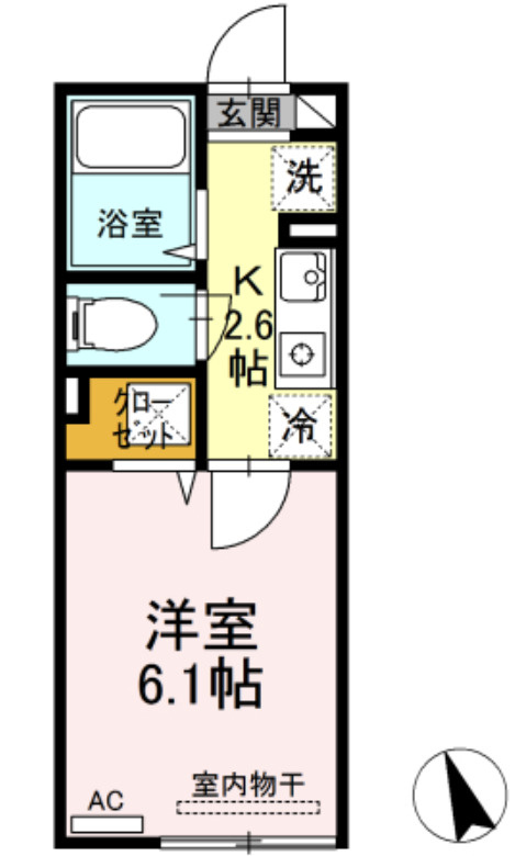 遠賀郡岡垣町大字戸切のアパートの間取り