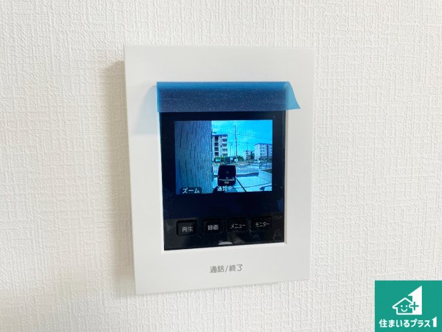 神戸市須磨区白川台　新築一戸建ての防犯設備|カラーモニターインターホン！声だけでなく来訪者の姿や顔がモニターで確認できるので、小さなお子様がいらっしゃるご家庭でも安心できます！