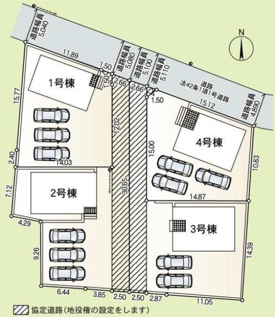 Cradle garden　神川町熊野堂第1の区画図|図面と現況が異なる場合、現況を優先とします。【2号棟】