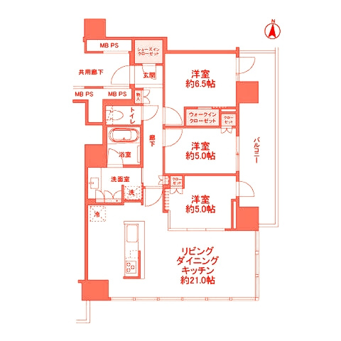 藤沢市辻堂１丁目の賃貸マンションの間取り