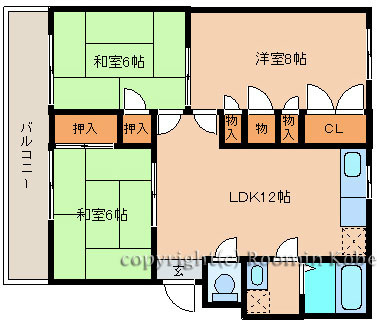 山手マンションの間取り|和室はすべて洋室に変更